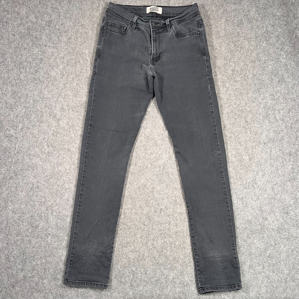 Naked & Famous Black Wash Denim Weird Guy Tapered Jeans Men's Size 29x32